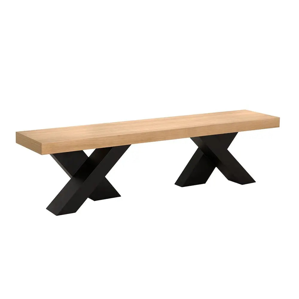 Noir Gravity Bench, White Oak With Metal