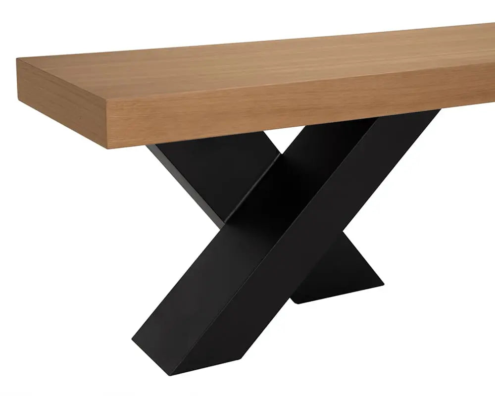 Noir Gravity Bench, White Oak With Metal