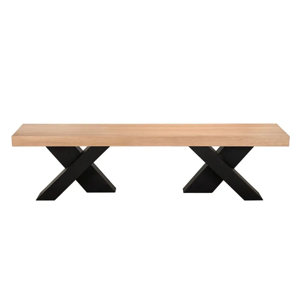 Noir Gravity Bench, White Oak With Metal