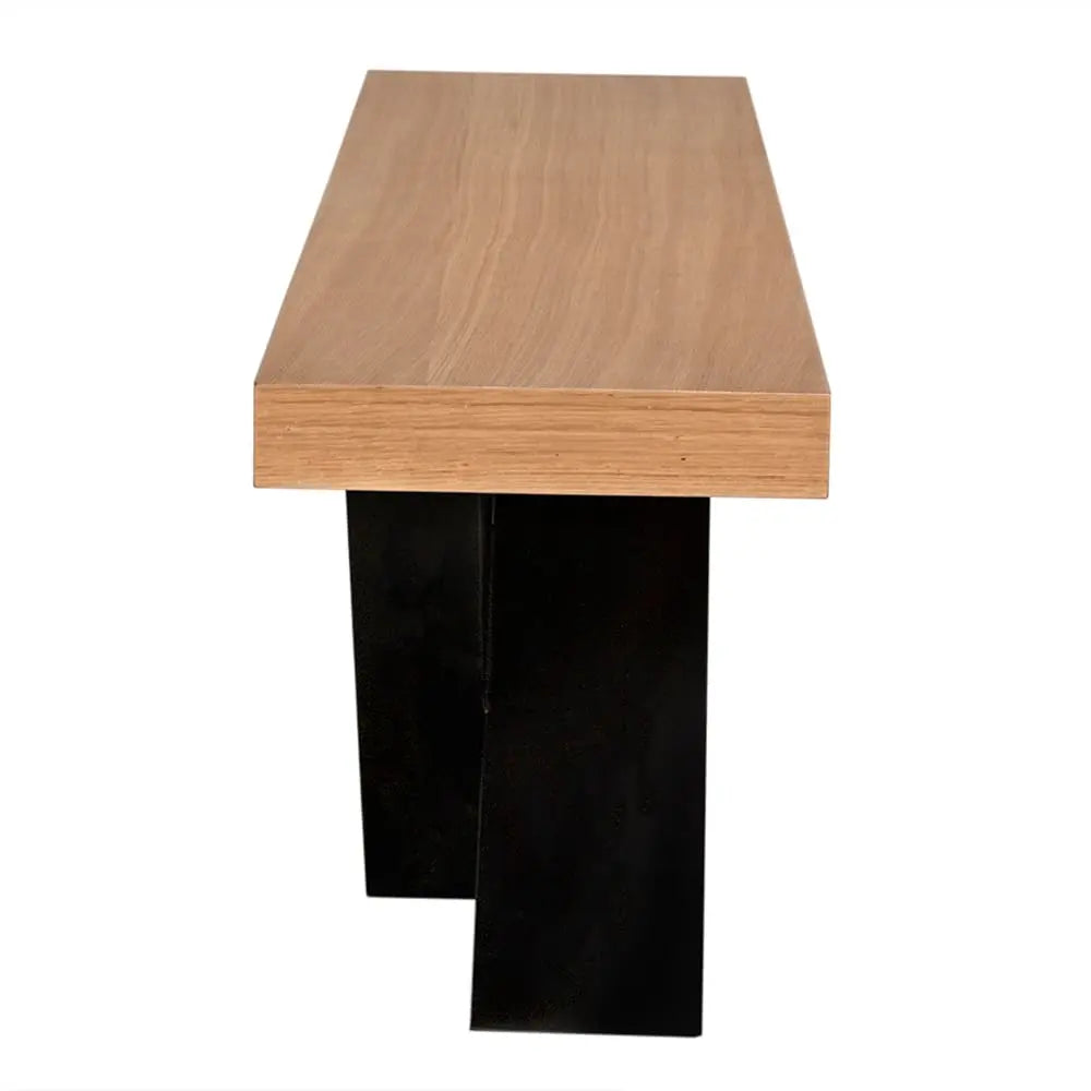 Noir Gravity Bench, White Oak With Metal