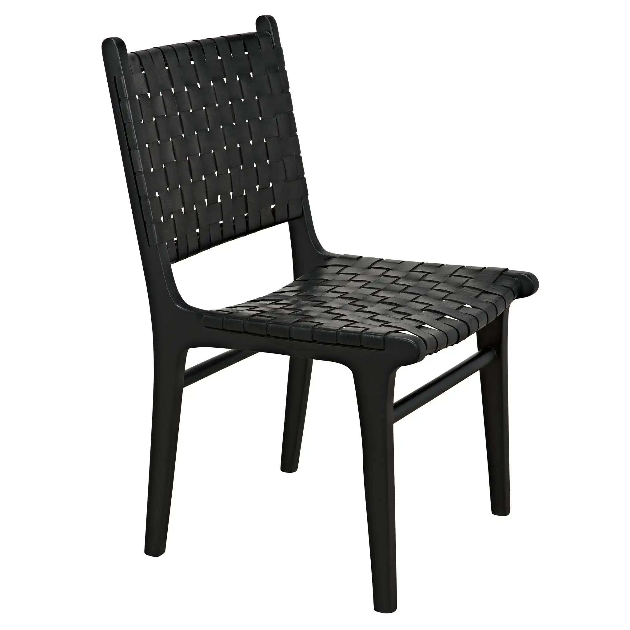 Noir Dede Dining Chair, Leather, Black