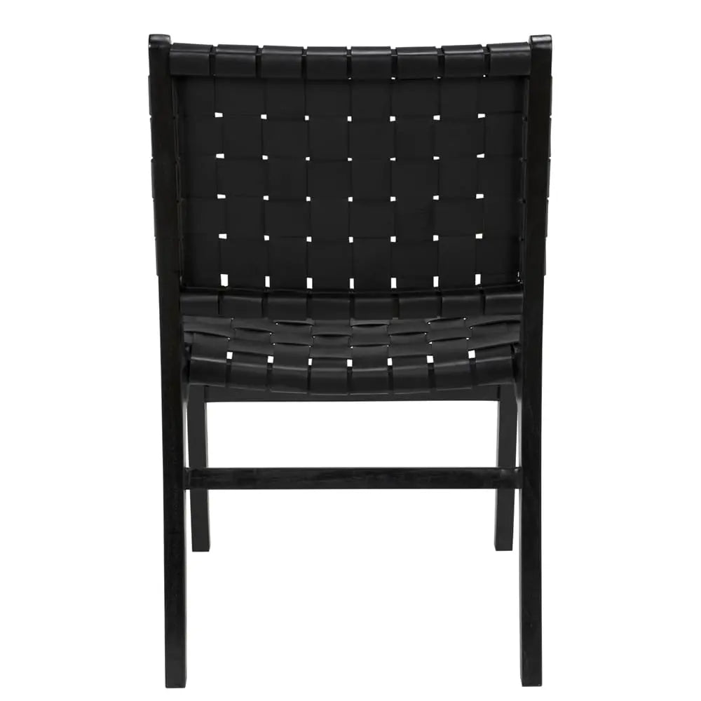 Noir Dede Dining Chair, Leather, Black