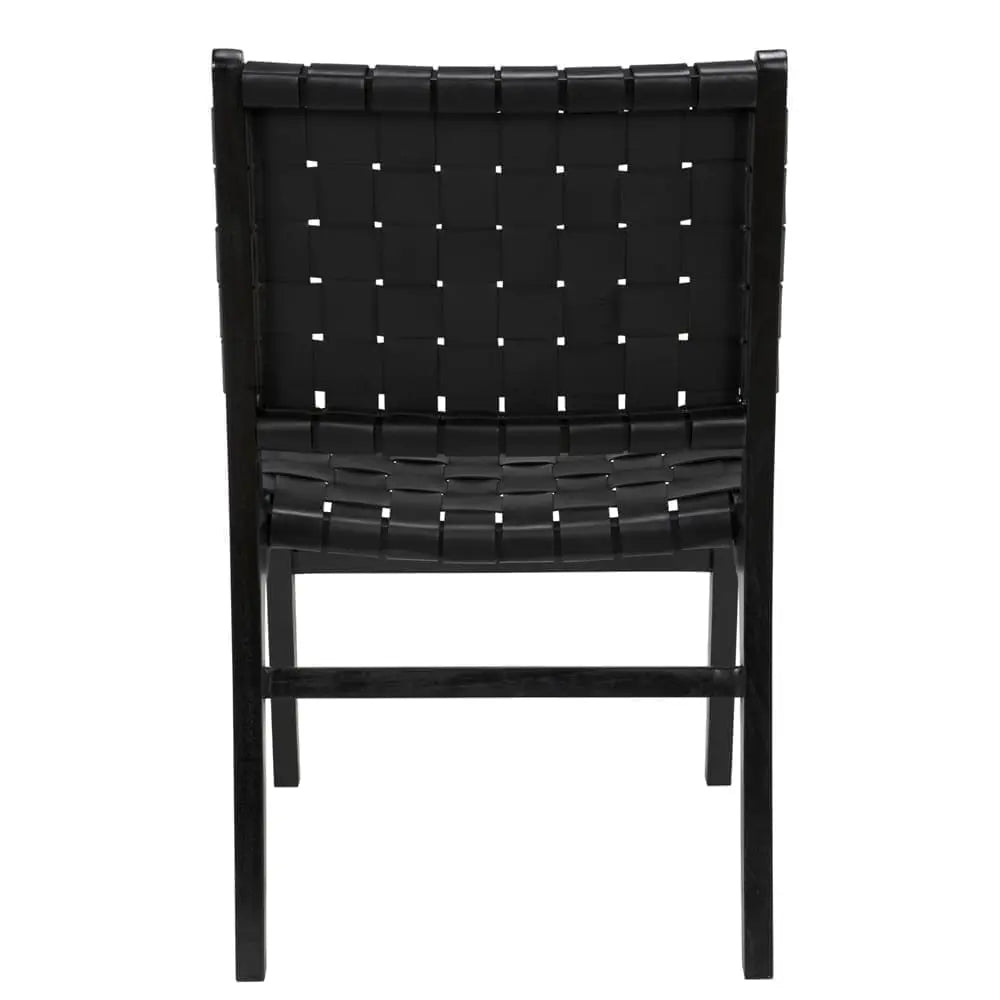 Noir Dede Dining Chair, Leather, Black