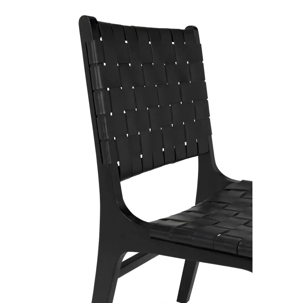 Noir Dede Dining Chair, Leather, Black