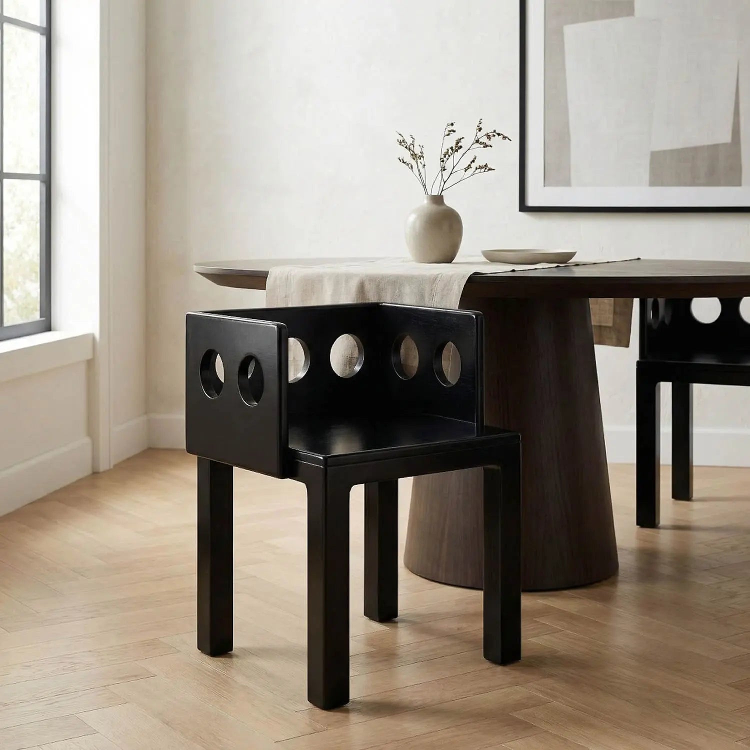 Noir Elton Chair, Hand Rubbed Black