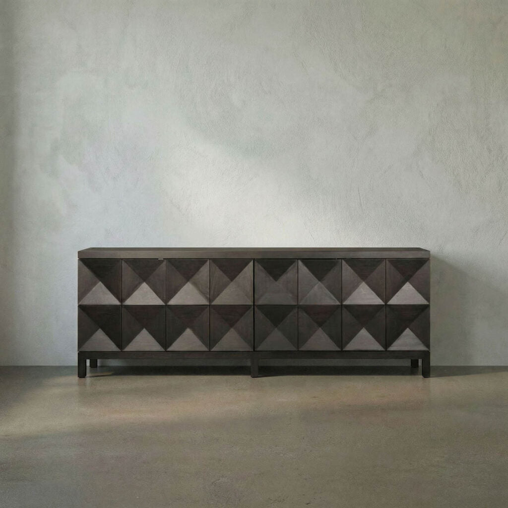 Noir Quadrant 4 Door Sideboard, Ebony