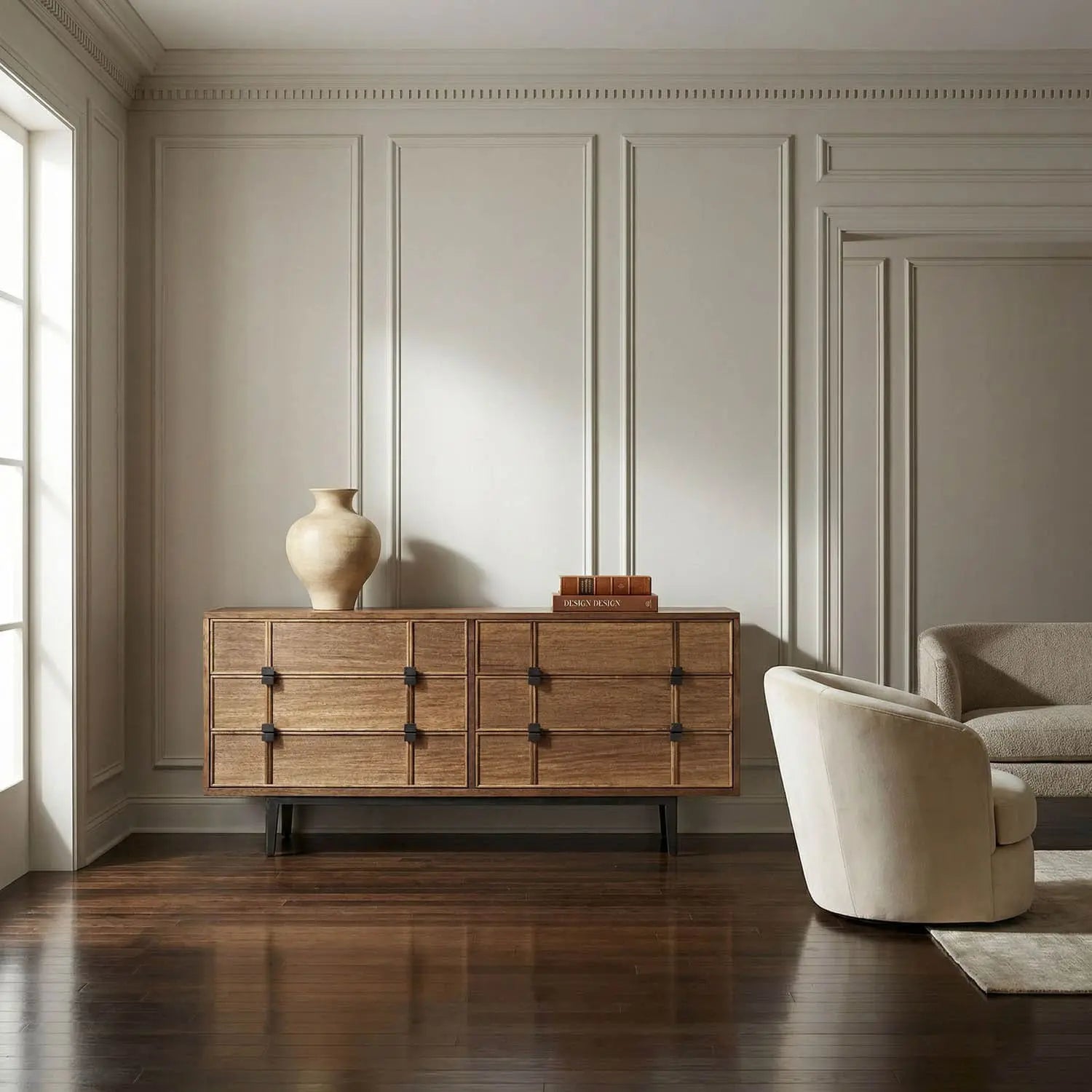Noir Bourgeois Sideboard, Walnut And Steel