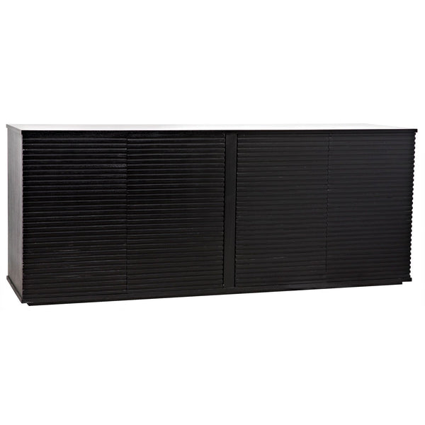 Noir Smith 4 Door Sideboard, Hand Rubbed Black