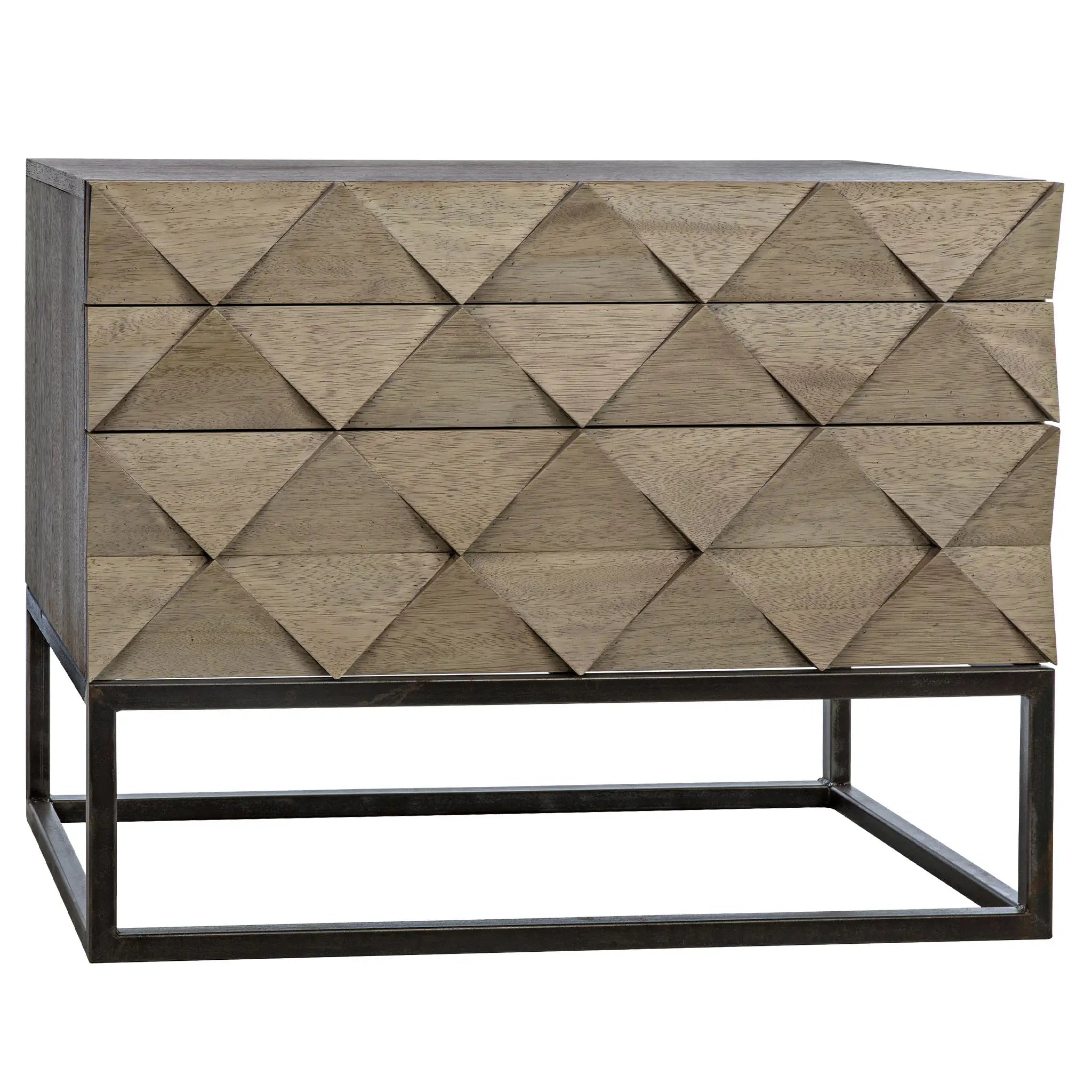 Noir Draco Sideboard With Steel Stand, Washed Walnut