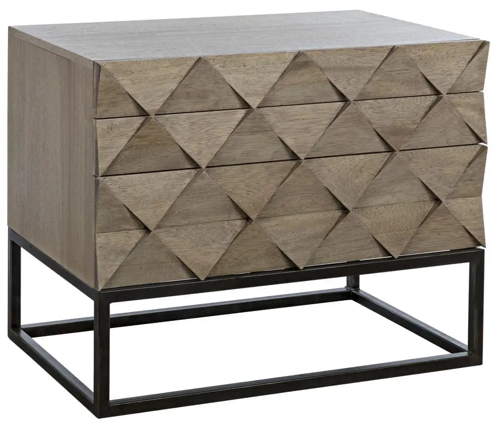 Noir Draco Sideboard With Steel Stand, Washed Walnut
