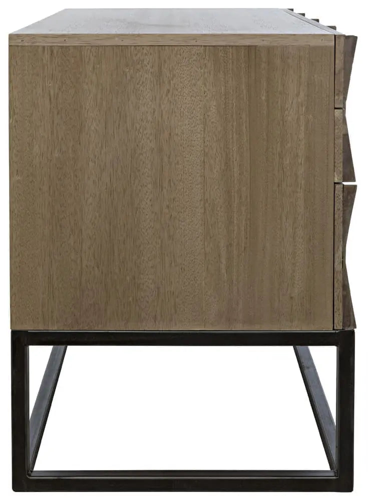 Noir Draco Sideboard With Steel Stand, Washed Walnut