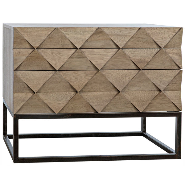Noir Draco Sideboard With Steel Stand, Washed Walnut