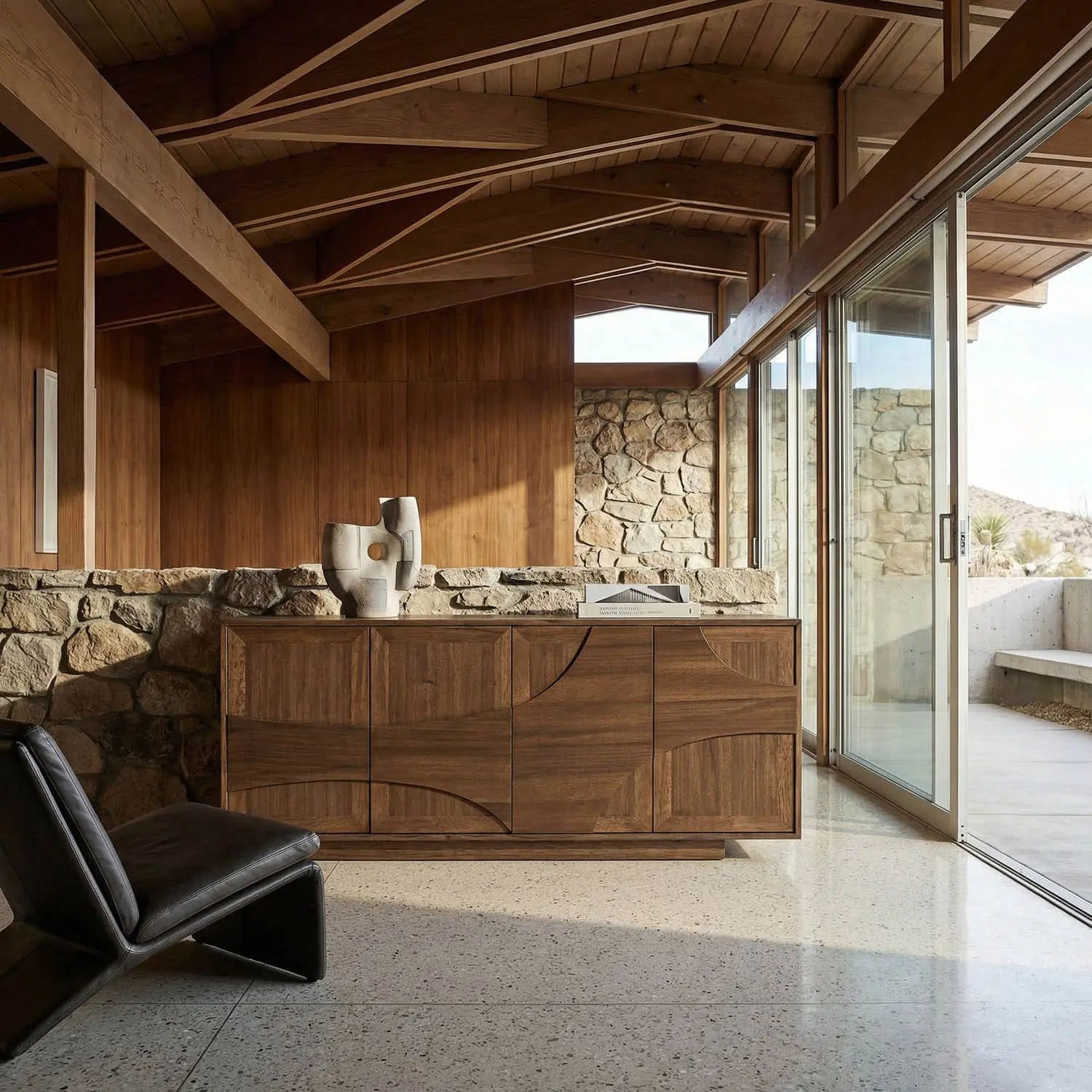 Noir Collage Sideboard, Dark Walnut