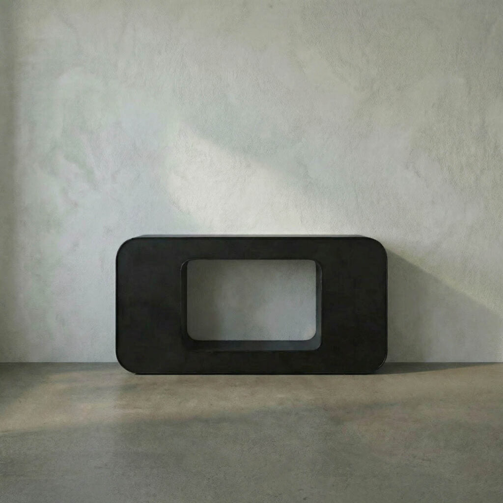 Noir Shylock Console, Black Steel