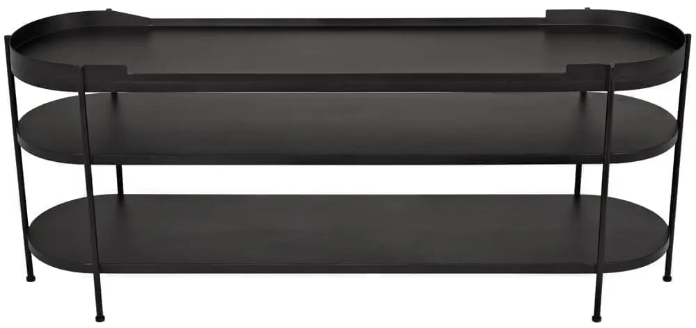 Noir Cassio Console, Black Steel