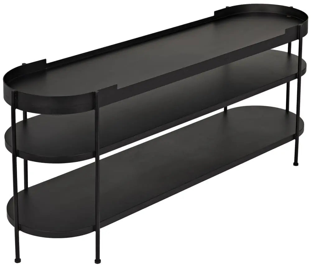 Noir Cassio Console, Black Steel