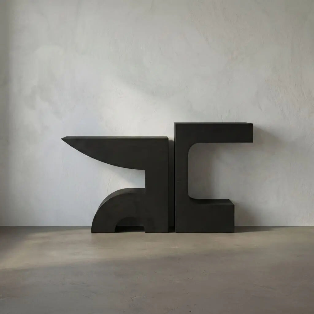 Noir Shiba Console, Black Steel