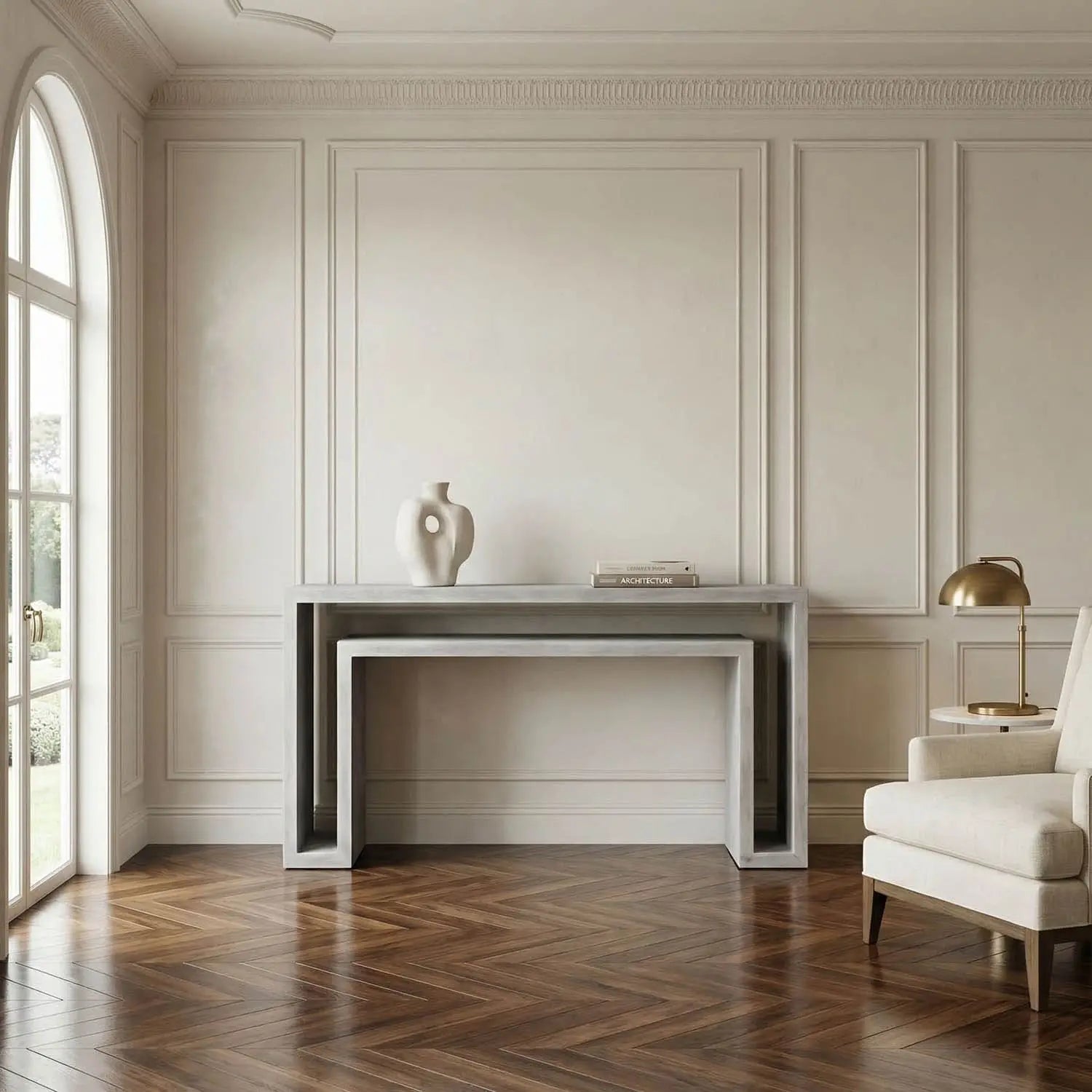 Noir Caine Console, White Wash
