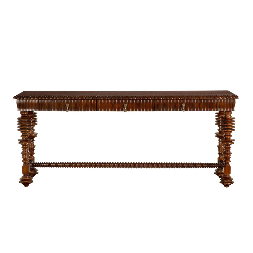 Noir Portuguese Console, Hand Rubbed Brown
