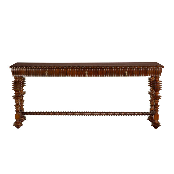 Noir Portuguese Console, Hand Rubbed Brown