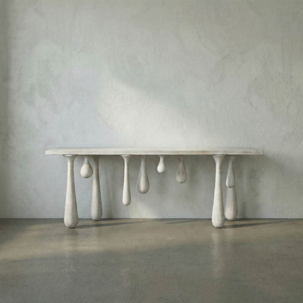 Noir Drop Console, White Wash