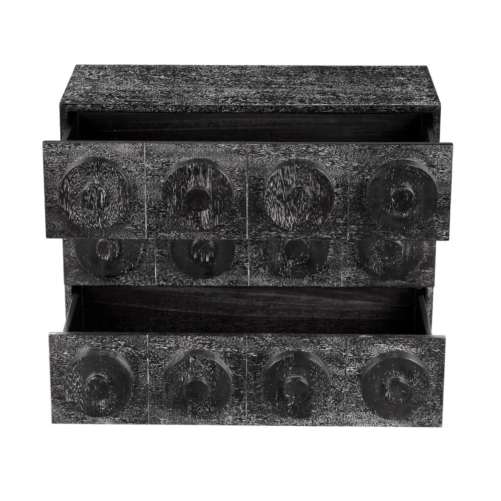 Noir Lego Sideboard With 3 Drawers, Black Walnut