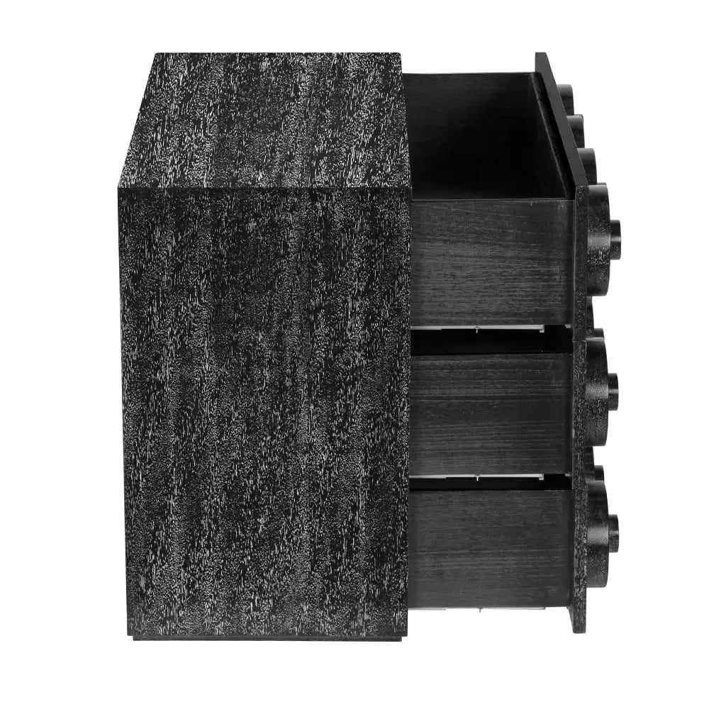 Noir Lego Sideboard With 3 Drawers, Black Walnut