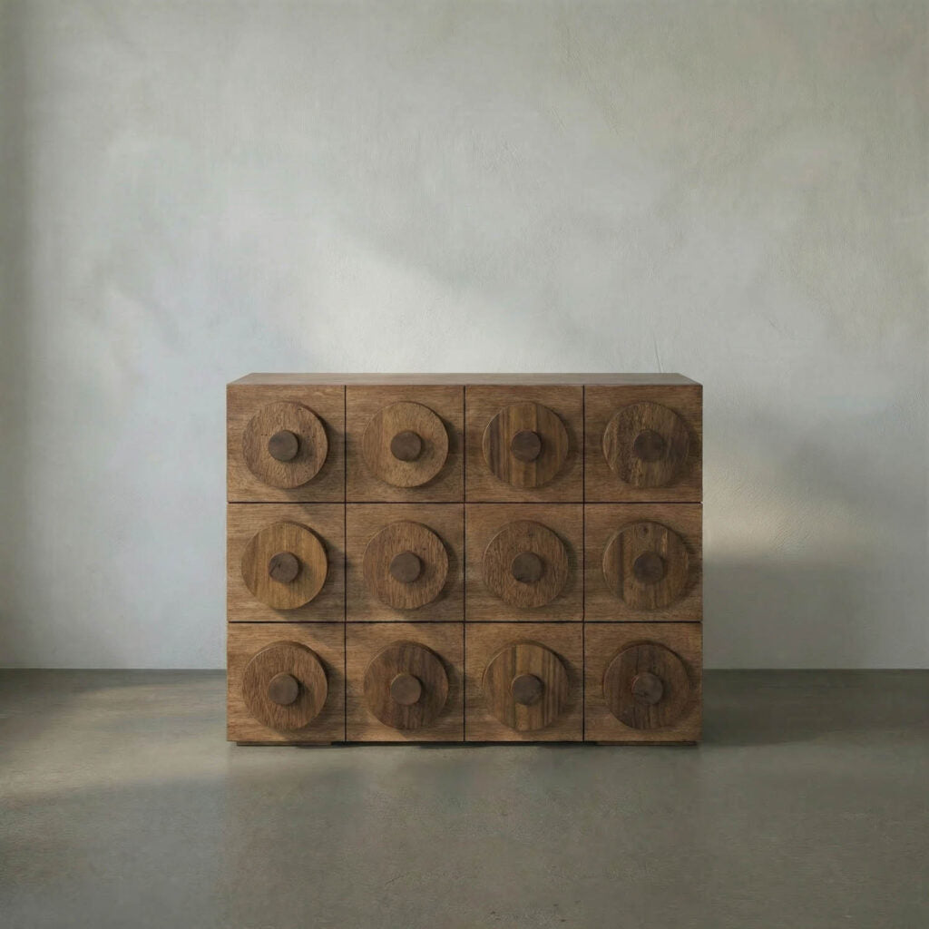 Noir Lego Sideboard With 3 Drawers, Dark Walnut