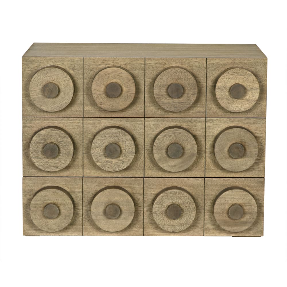 Noir Lego Sideboard With 3 Drawers, Washed Walnut