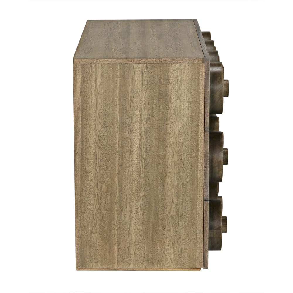 Noir Lego Sideboard With 3 Drawers, Washed Walnut
