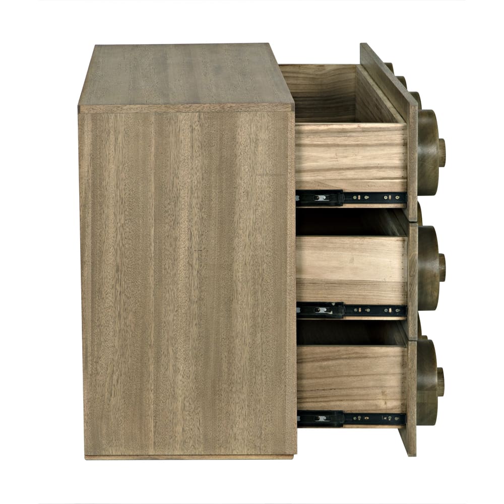 Noir Lego Sideboard With 3 Drawers, Washed Walnut