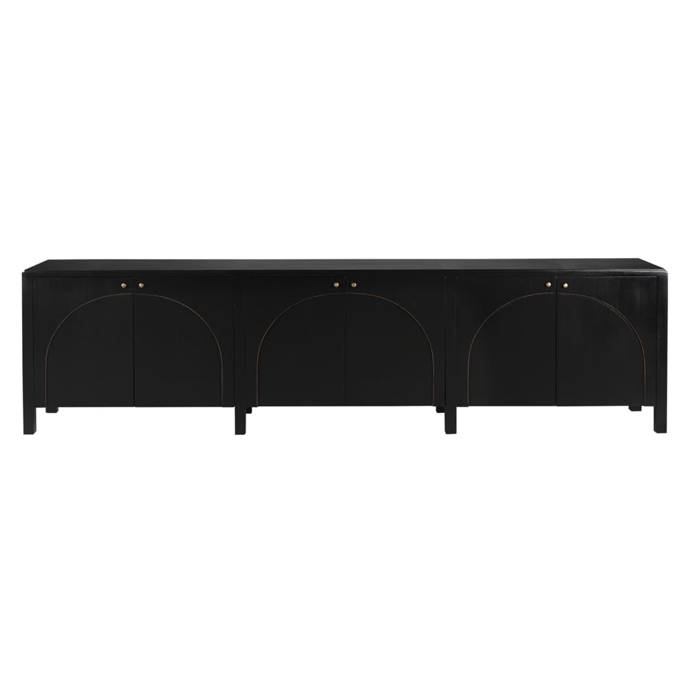 Noir Weston Sideboard, Hand Rubbed Black With Light Brown Trim