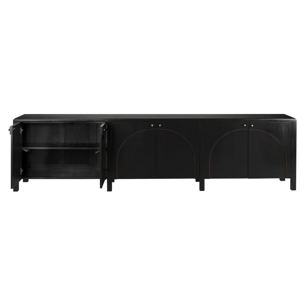 Noir Weston Sideboard, Hand Rubbed Black With Light Brown Trim