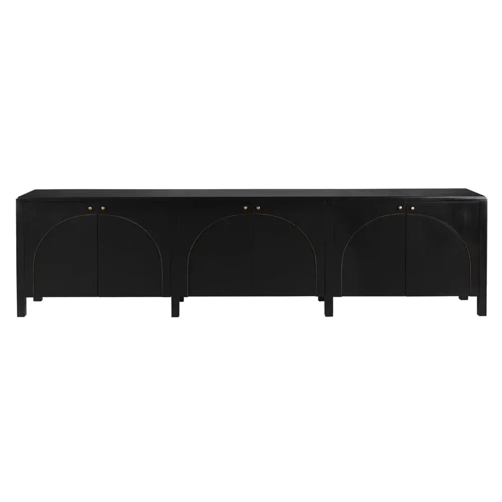 Noir Weston Sideboard, Hand Rubbed Black With Light Brown Trim
