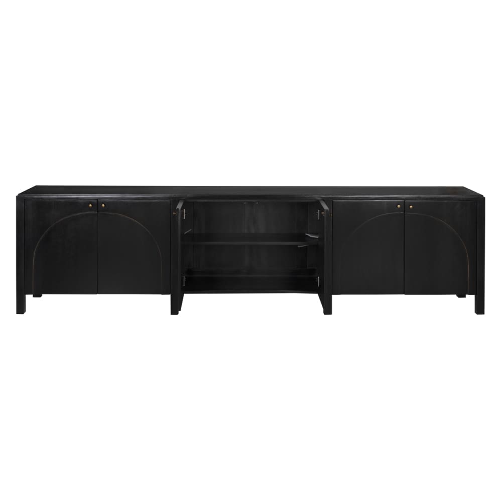 Noir Weston Sideboard, Hand Rubbed Black With Light Brown Trim