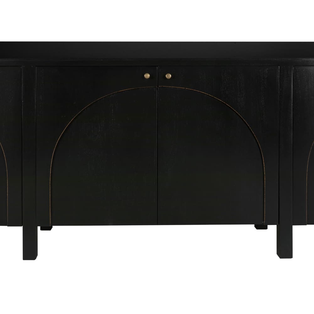 Noir Weston Sideboard, Hand Rubbed Black With Light Brown Trim