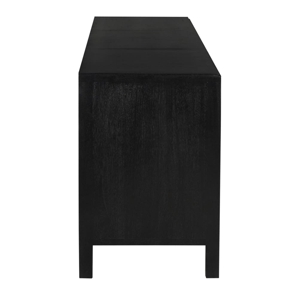 Noir Weston Sideboard, Hand Rubbed Black With Light Brown Trim