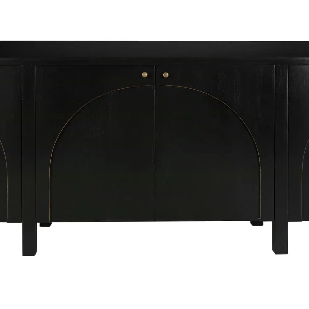Noir Weston Sideboard, Hand Rubbed Black With Light Brown Trim