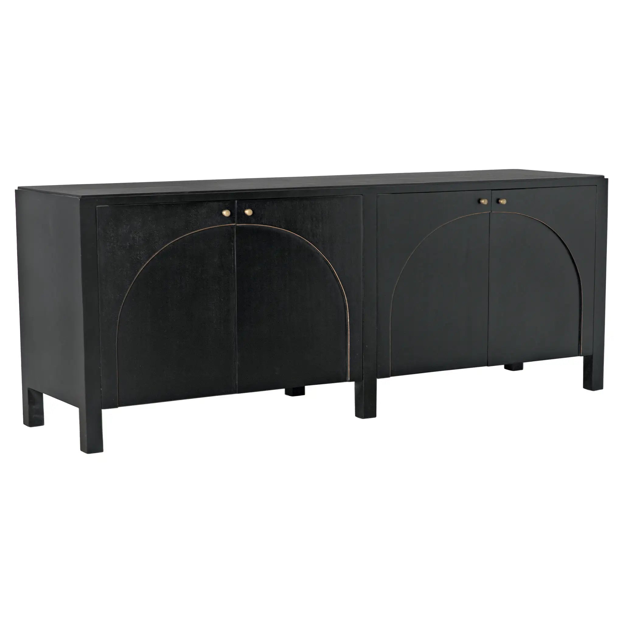 Noir Weston Sideboard, Hand Rubbed Black With Light Brown Trim