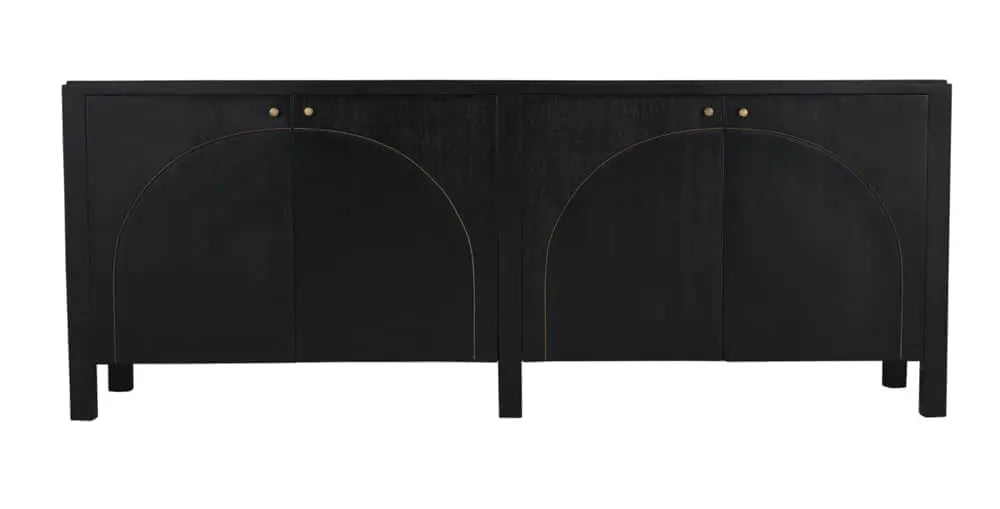 Noir Weston Sideboard, Hand Rubbed Black With Light Brown Trim