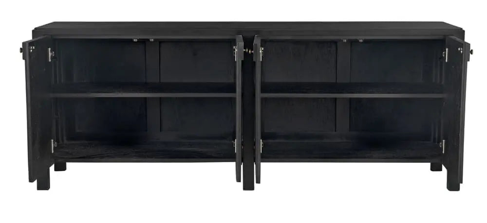 Noir Weston Sideboard, Hand Rubbed Black With Light Brown Trim