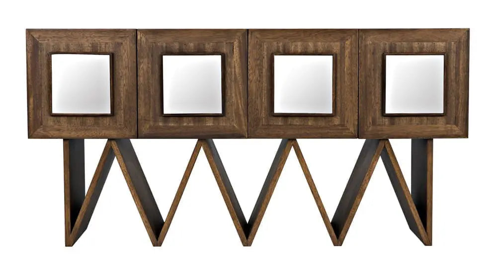 Noir Jean Michel Sideboard, Dark Walnut With Mirror