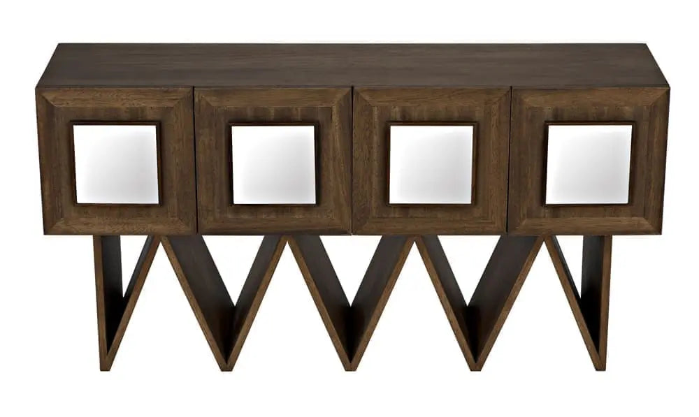Noir Jean Michel Sideboard, Dark Walnut With Mirror