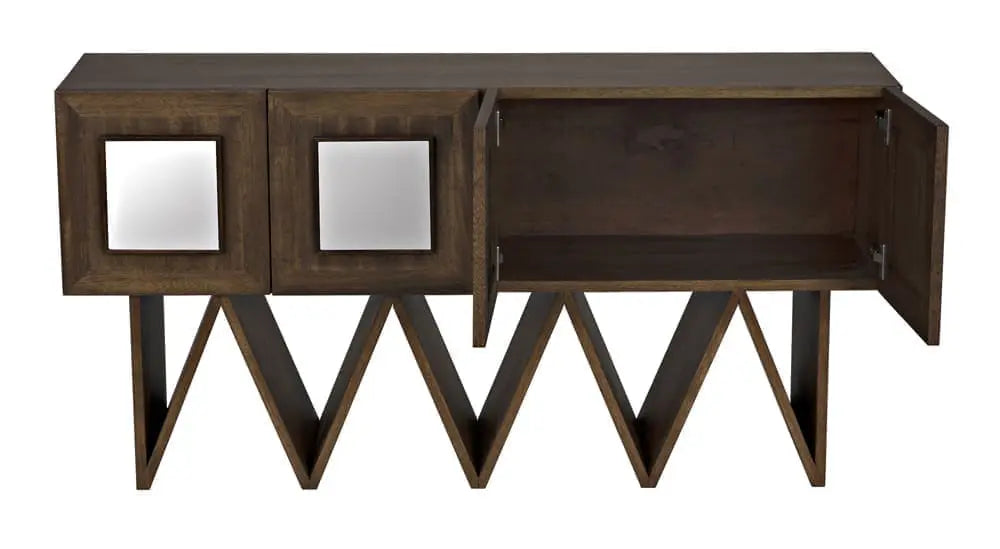 Noir Jean Michel Sideboard, Dark Walnut With Mirror