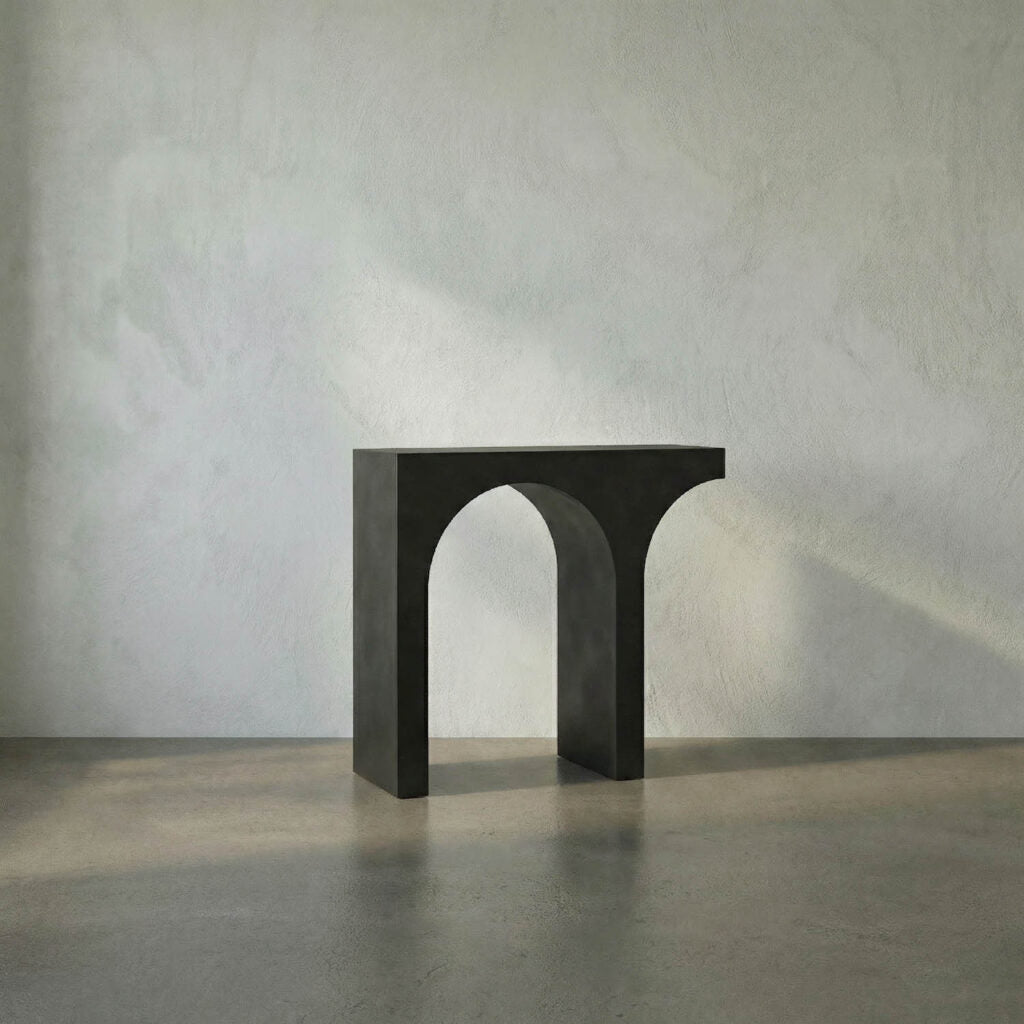 Noir Maximus Console/Side Table, Black Steel