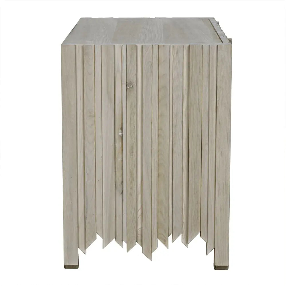 Noir Desdemona 3 Drawer Chest, Bleached Elm