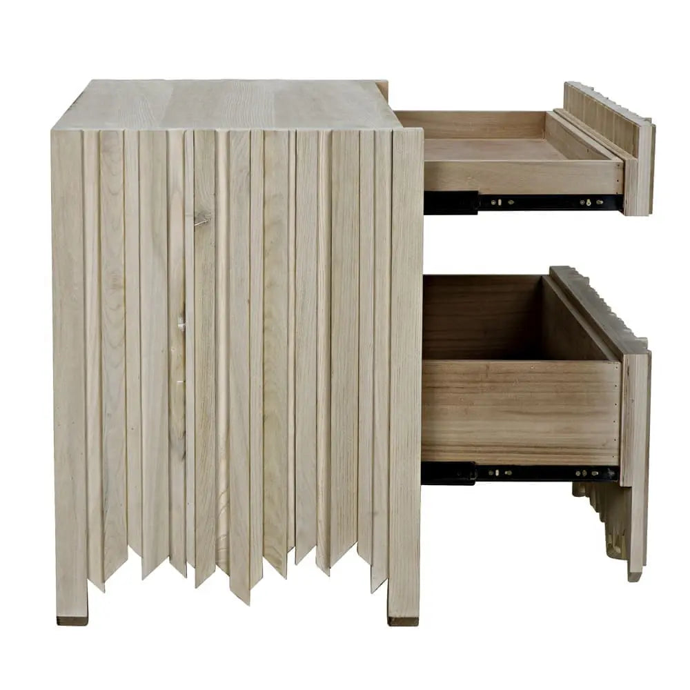 Noir Desdemona 3 Drawer Chest, Bleached Elm