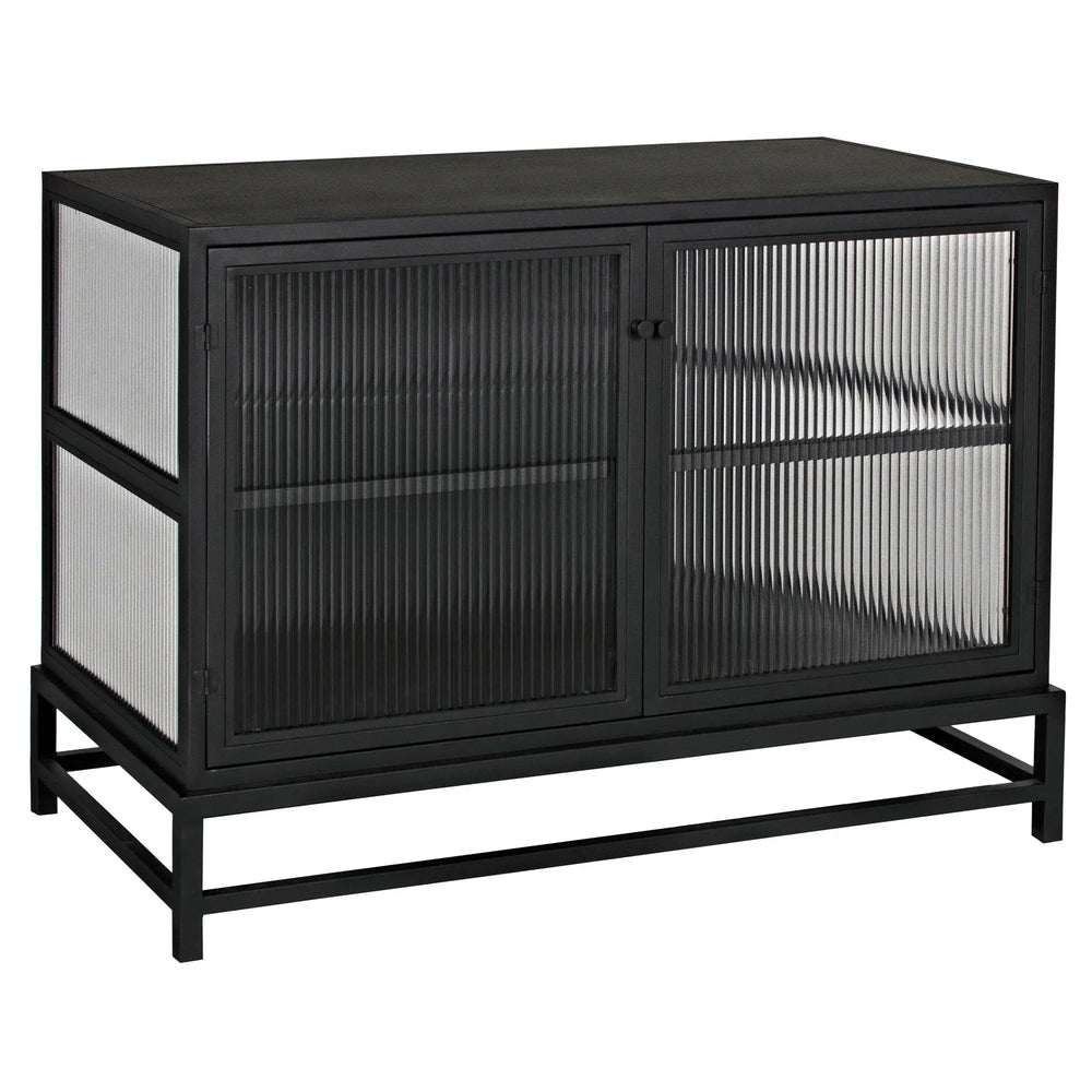 Noir Chandler 2 Door Sideboard, Black Steel