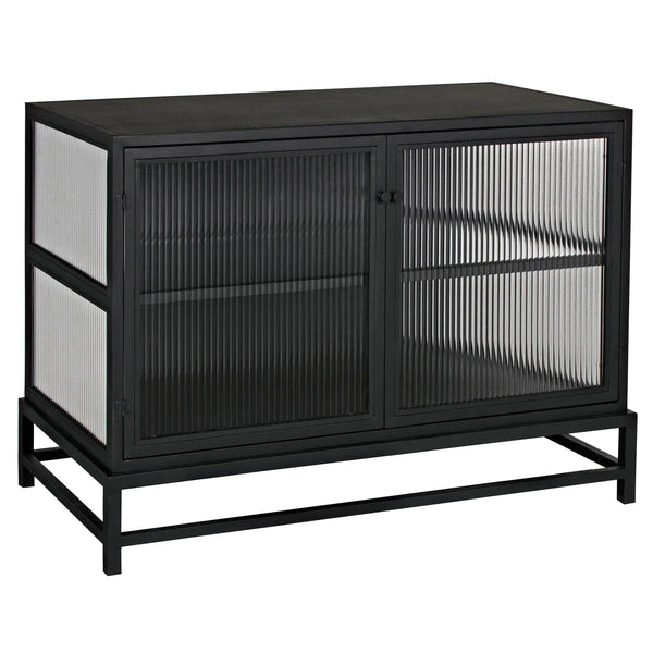 Noir Chandler 2 Door Sideboard, Black Steel