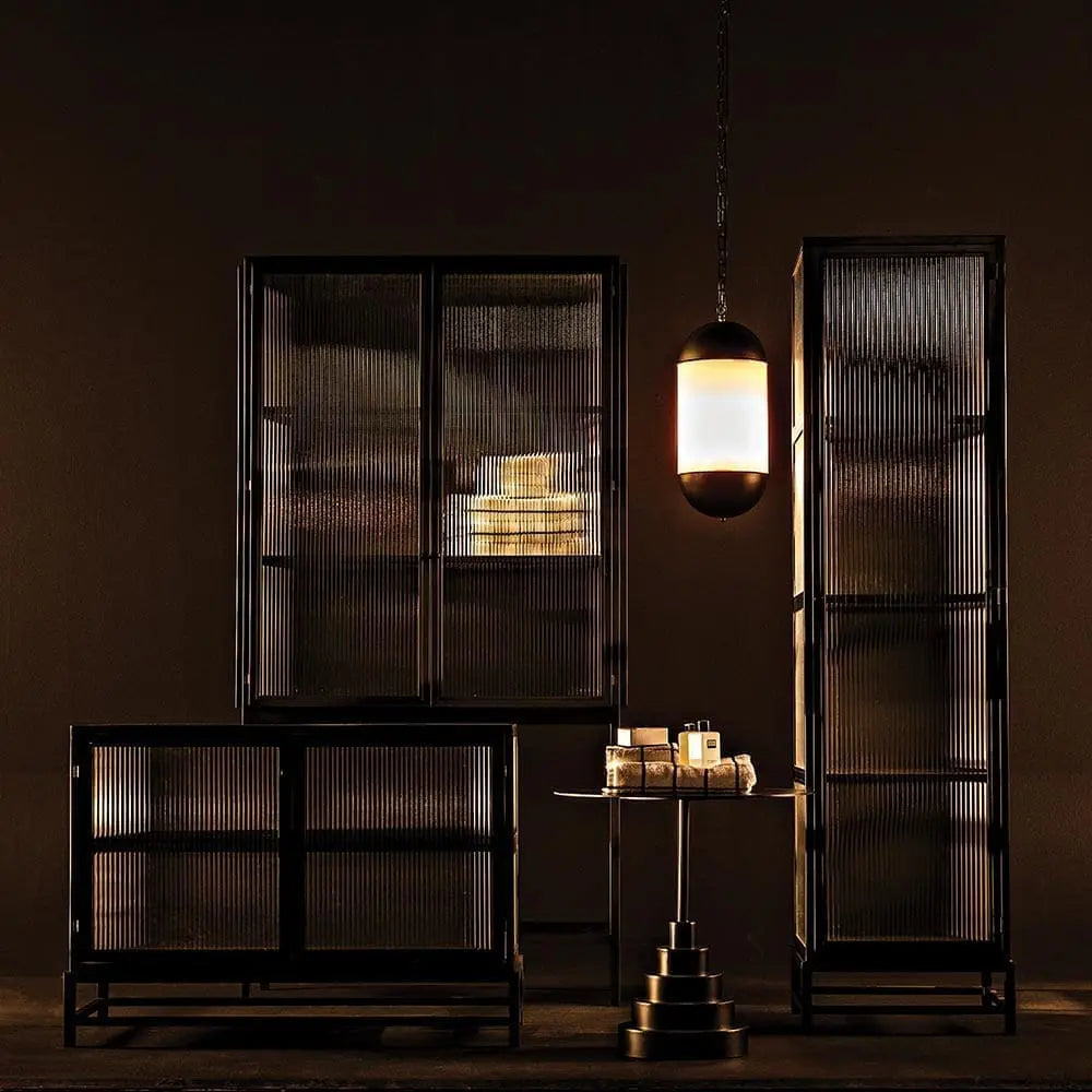 Noir Chandler 2 Door Sideboard, Black Steel